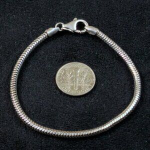 Milor Italy UltraFine 950 Sterling Silver 7" Snake Chainlink Bracelet